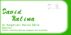 david malina business card
